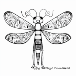 Abstract Dragonfly Coloring Pages for Adults 1