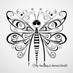 Abstract Dragonfly Coloring Pages for Adults 4