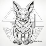 Abstract Jackal Art Coloring Pages for Adults 1