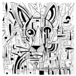 Abstract Jackal Art Coloring Pages for Adults 2