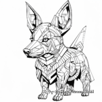Abstract Jackal Art Coloring Pages for Adults 3