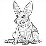 Abstract Jackal Art Coloring Pages for Adults 4