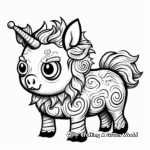Abstract Pugicorn Coloring Pages for Artists 4