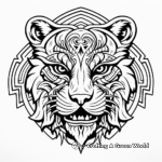 Abstract Tiger Mandala Coloring Pages for Artists 1