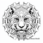 Abstract Tiger Mandala Coloring Pages for Artists 4