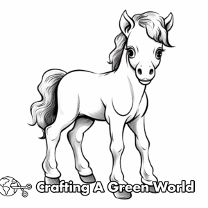 Baby Horse Coloring Pages - Free &amp; Printable!