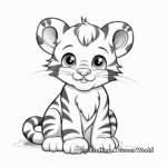 Adorable Tiger Cub Coloring Pages 1