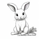 Adorable White Bunny with Carrots Coloring Pages 1