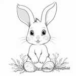 Adorable White Bunny with Carrots Coloring Pages 2