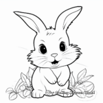 Adorable White Bunny with Carrots Coloring Pages 3