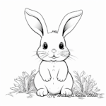 Adorable White Bunny with Carrots Coloring Pages 4