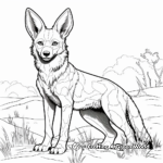 Adult Coloring Pages: Majestic Jackals in Their Habitat 2