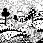 Aesthetic Fall-Inspired Abstract Patterns Coloring Pages 2
