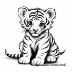 Artistic Abstract Tiger Cub Coloring Pages 2