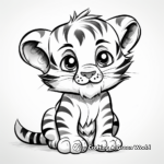 Artistic Abstract Tiger Cub Coloring Pages 4