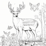 Autumn Wildlife: Deer and Birds Coloring Pages 2