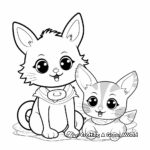 Baby Bunny and Kitten Friendship Coloring Page 3
