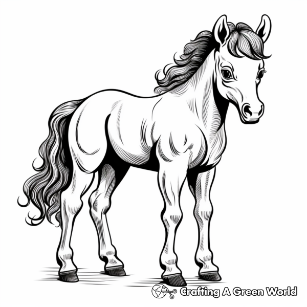 Baby Horse Coloring Pages - Free &amp; Printable!