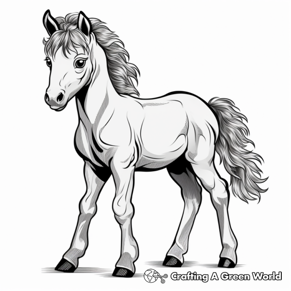 Baby Horse Coloring Pages - Free &amp; Printable!