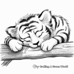 Baby Tiger Cub Sleeping Coloring Pages 1