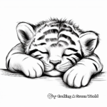 Baby Tiger Cub Sleeping Coloring Pages 2