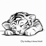 Baby Tiger Cub Sleeping Coloring Pages 3