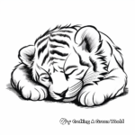 Baby Tiger Cub Sleeping Coloring Pages 4