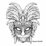 Beautiful Feathered Mask Coloring Pages 1