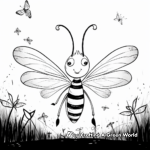 Beautiful Firefly in Night Sky Coloring Pages 1