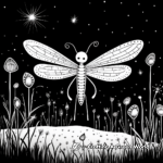 Beautiful Firefly in Night Sky Coloring Pages 3