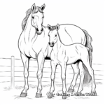 Beautiful Mare and Foal Coloring Pages 1