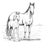 Beautiful Mare and Foal Coloring Pages 2