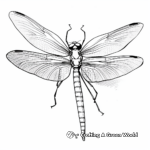 Beautiful Red-Tailed Dragonfly Coloring Pages 4