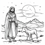Bedouin Shepherd Under Starry Night Coloring Pages 1