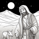 Bedouin Shepherd Under Starry Night Coloring Pages 4