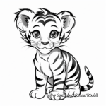 Bengal Tiger Cub Coloring Pages for Kids 2