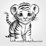 Bengal Tiger Cub Coloring Pages for Kids 3
