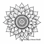 Bright Sunflower Summer Mandala Coloring Pages 3