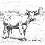 Brown Swiss Cow Landscape Coloring Pages 1