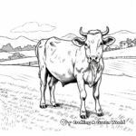 Brown Swiss Cow Landscape Coloring Pages 2