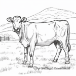 Brown Swiss Cow Landscape Coloring Pages 3