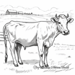Brown Swiss Cow Landscape Coloring Pages 4