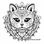 Cat Lovers: Cute Kitty Mandala Coloring Pages 1