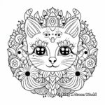 Cat Lovers: Cute Kitty Mandala Coloring Pages 2