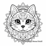 Cat Lovers: Cute Kitty Mandala Coloring Pages 3