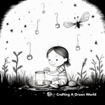 Charming Fireflies around a Campfire Coloring Pages 3