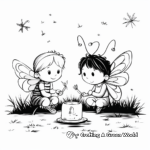 Charming Fireflies around a Campfire Coloring Pages 4
