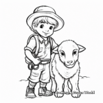 Charming Shepherd and Sheep Coloring Pages 2