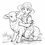 Charming Shepherd and Sheep Coloring Pages 3
