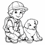 Charming Shepherd and Sheep Coloring Pages 4